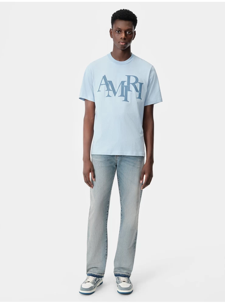 Amiri AMIRI STAGGERED TEE - Cerulean