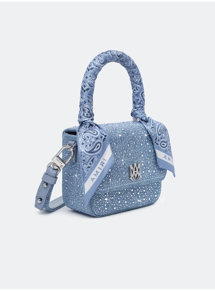 Amiri WOMEN - CRYSTAL DENIM MICRO MA BAG - True Blue