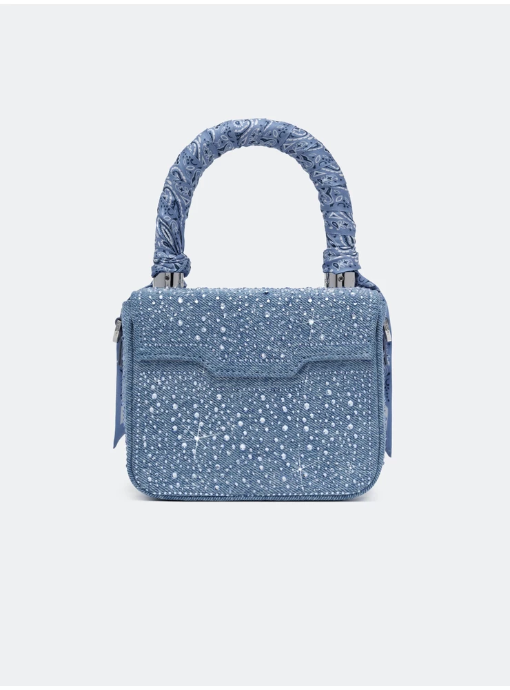 Amiri WOMEN - CRYSTAL DENIM MICRO MA BAG - True Blue