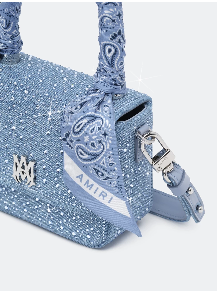 Amiri WOMEN - CRYSTAL DENIM MICRO MA BAG - True Blue
