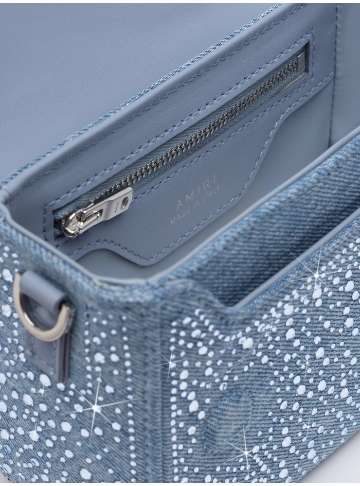 Amiri WOMEN - CRYSTAL DENIM MICRO MA BAG - True Blue