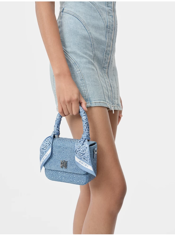 Amiri WOMEN - CRYSTAL DENIM MICRO MA BAG - True Blue