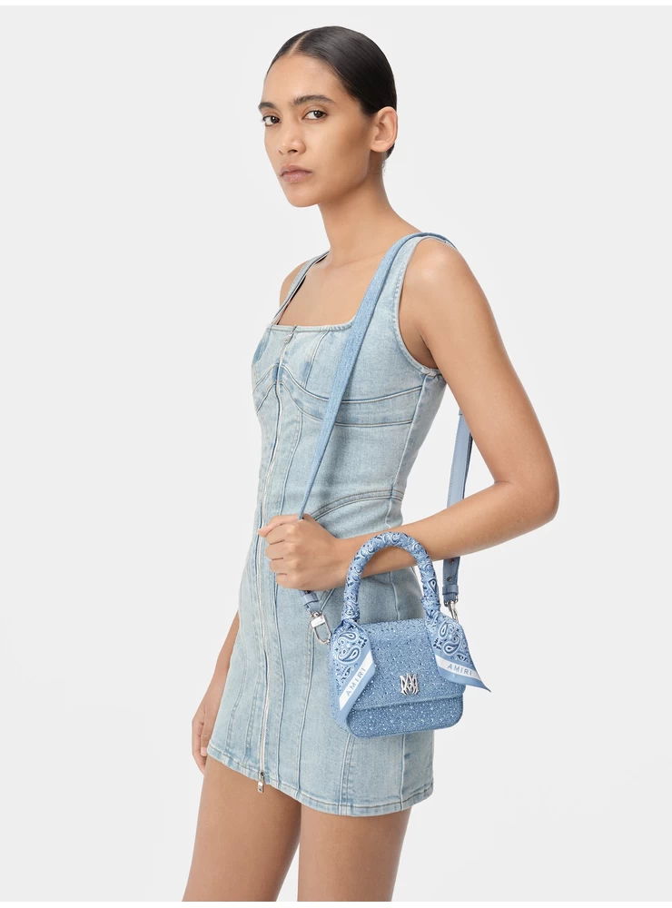 Amiri WOMEN - CRYSTAL DENIM MICRO MA BAG - True Blue
