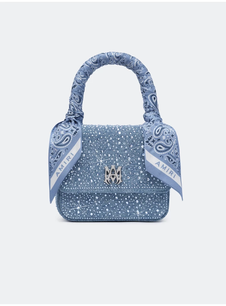 Amiri WOMEN - CRYSTAL DENIM MICRO MA BAG - True Blue