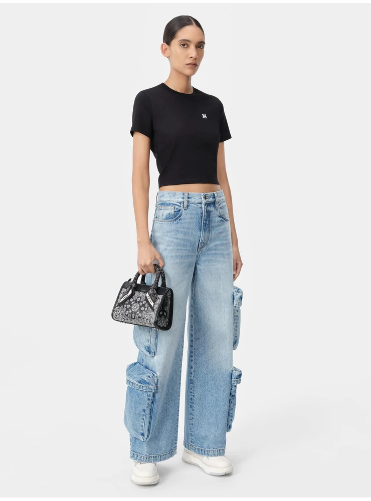 Amiri WOMEN - WOMEN'S MA EMBROIDERED BABY TEE - Black