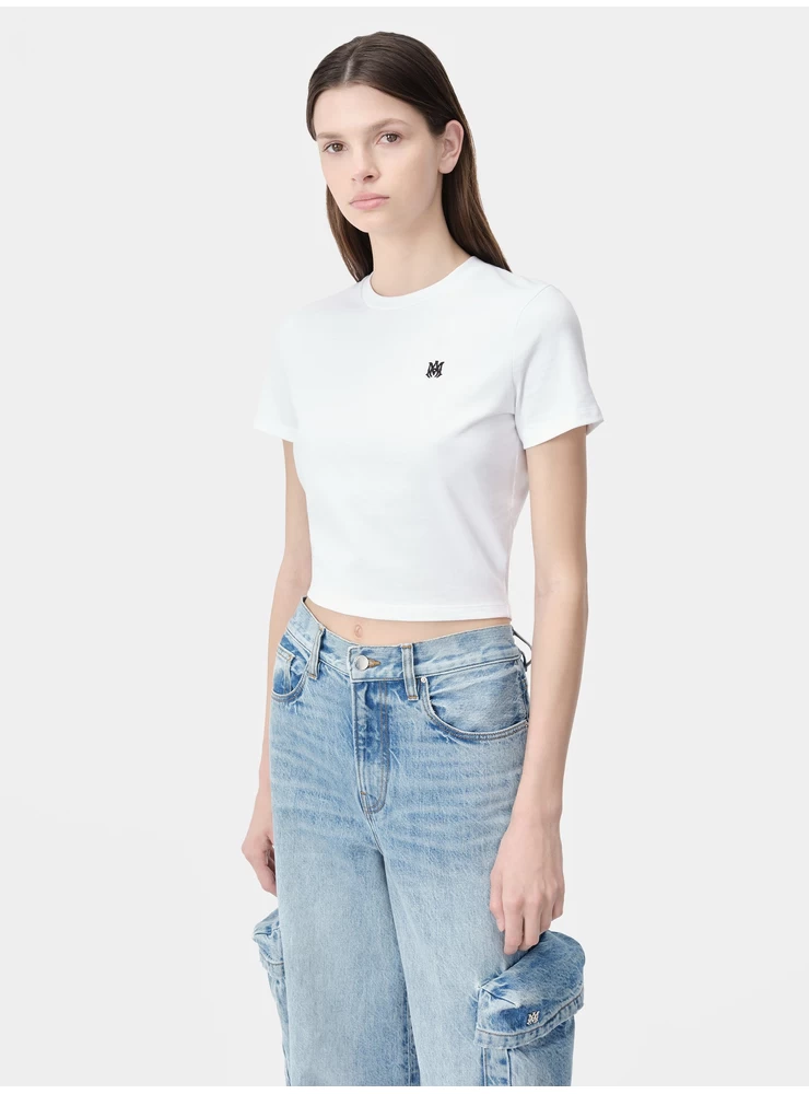 Amiri WOMEN - WOMEN'S MA EMBROIDERED BABY TEE - White