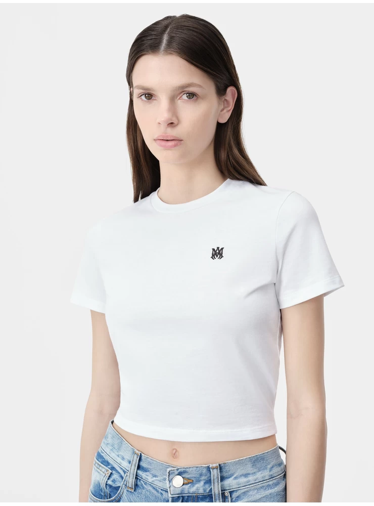 Amiri WOMEN - WOMEN'S MA EMBROIDERED BABY TEE - White
