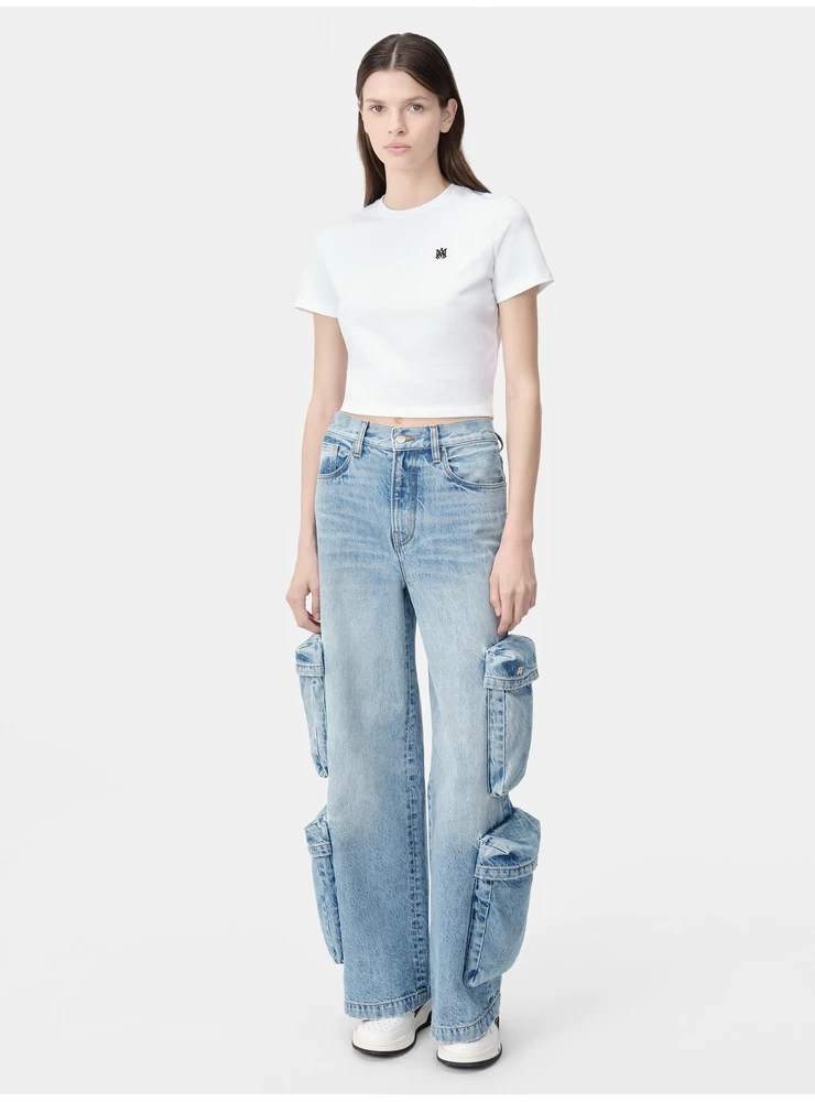 Amiri WOMEN - WOMEN'S MA EMBROIDERED BABY TEE - White