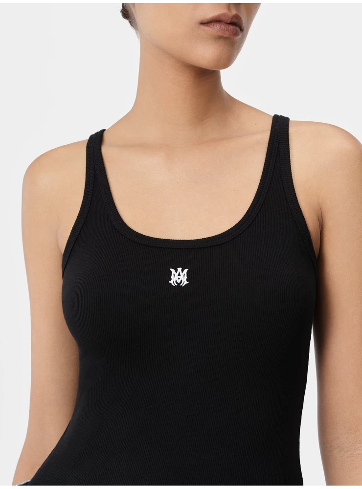 Amiri WOMEN - WOMEN'S MA EMBROIDERED RIBBED TANK - Black