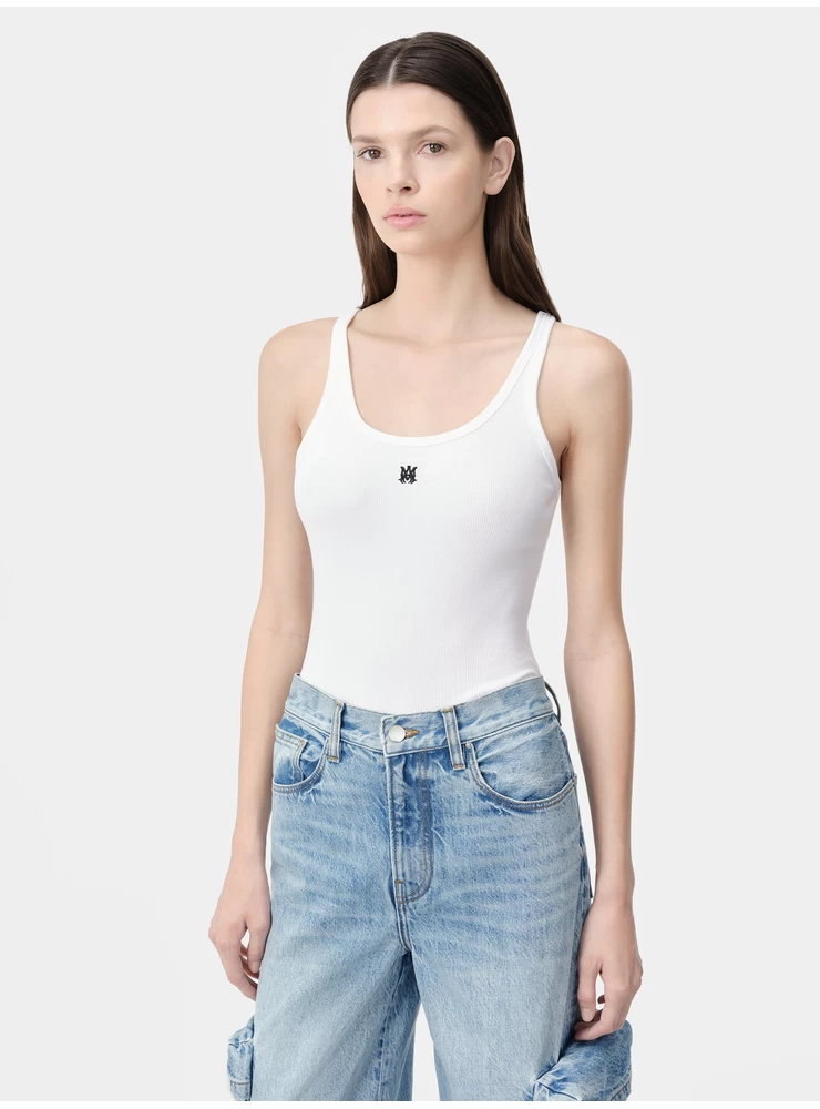 Amiri WOMEN - WOMEN'S MA EMBROIDERED RIBBED TANK - White