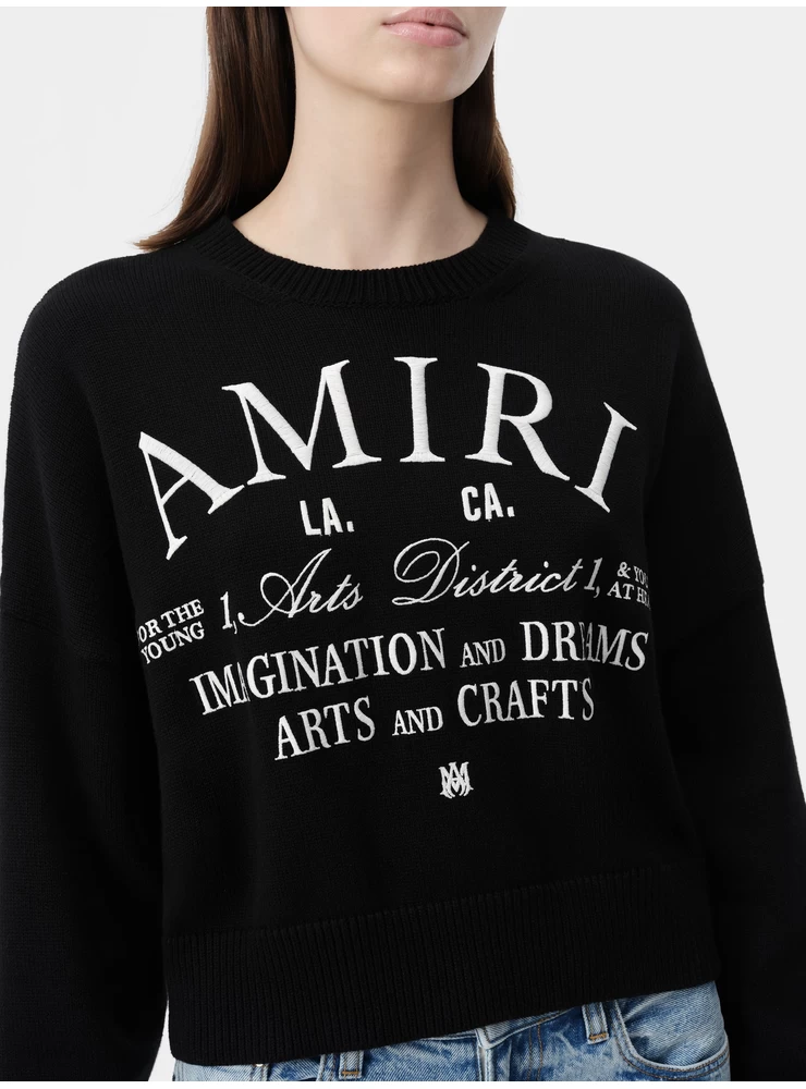 Amiri WOMEN - WOMEN'S AMIRI ARTS DISTRICT CREW - Black