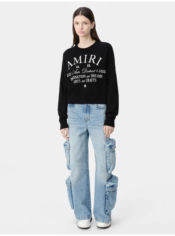 Amiri WOMEN - WOMEN'S AMIRI ARTS DISTRICT CREW - Black