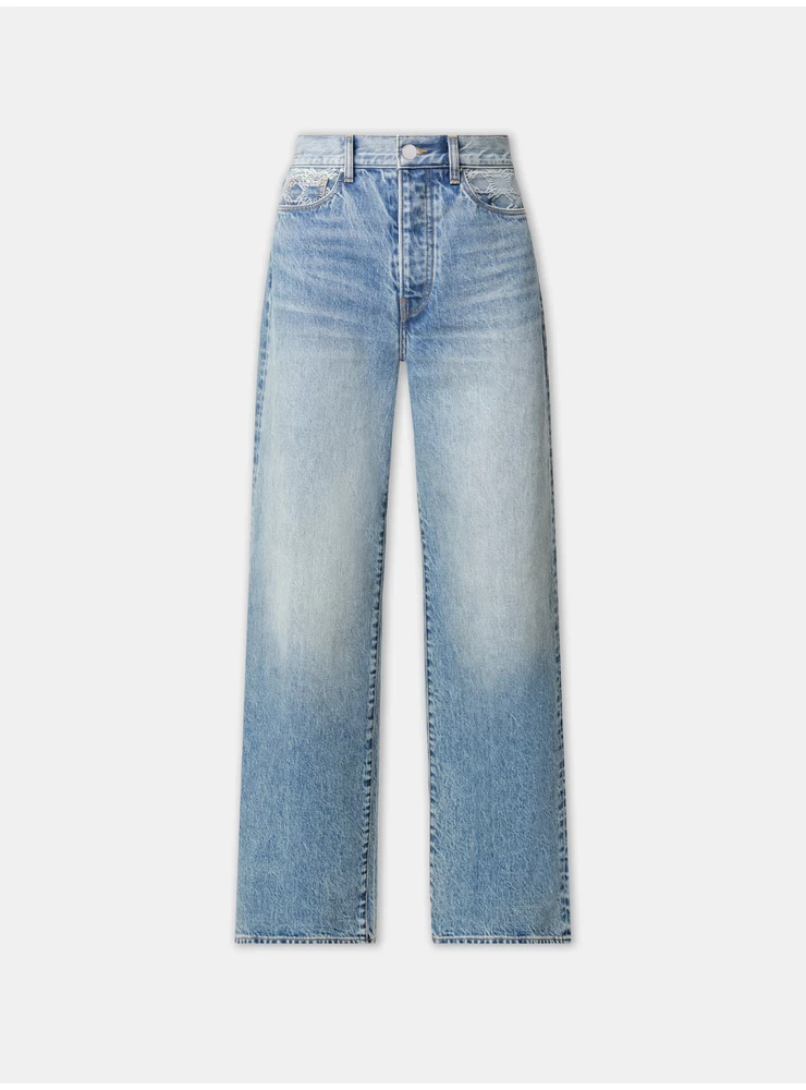 Amiri WOMEN - WOMEN'S MA QUAD HIGH RISE WIDE JEAN - Classic Mid Indigo