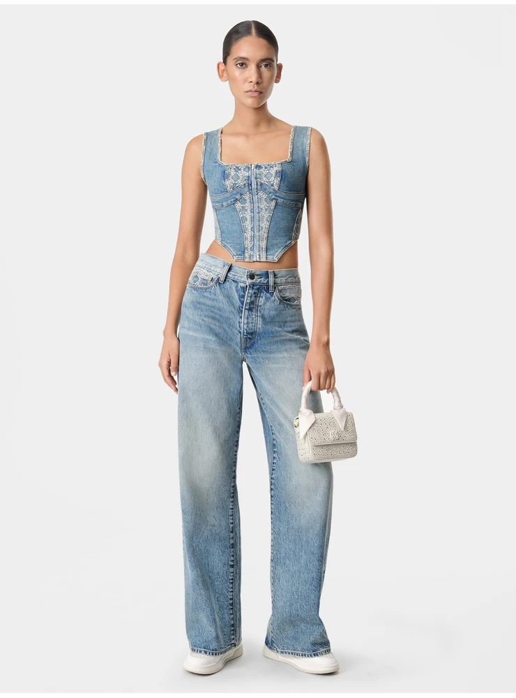 Amiri WOMEN - WOMEN'S MA QUAD CORSET TOP - Classic Mid Indigo