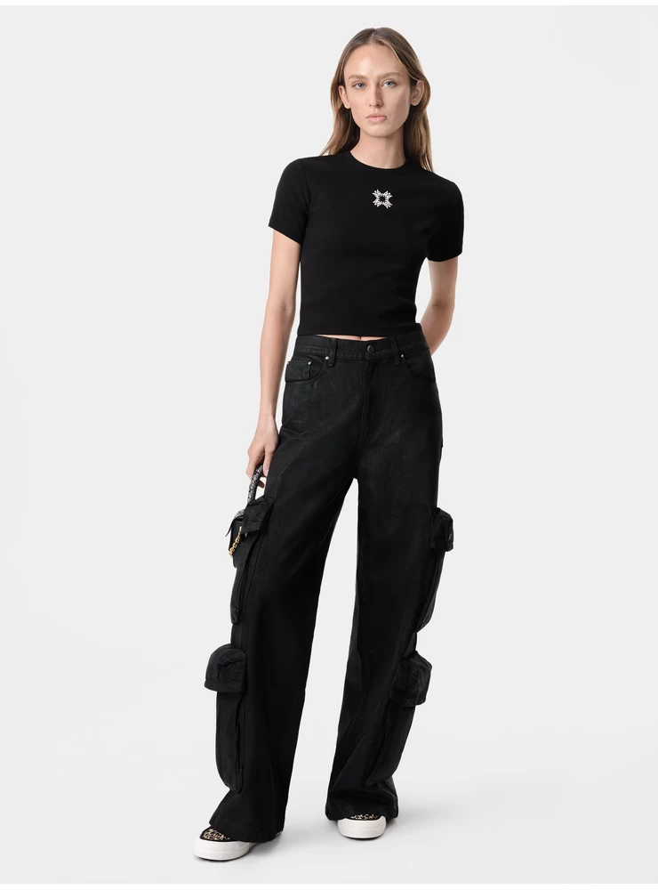 Amiri WOMEN - WOMEN'S MA QUAD BABY TEE - Black