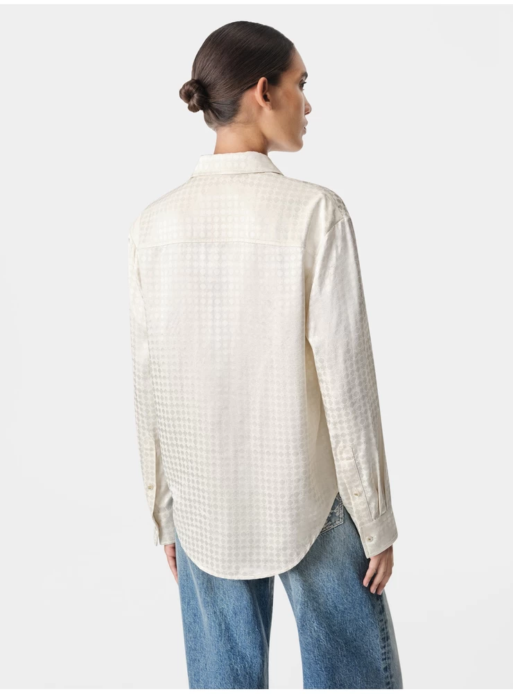 Amiri WOMEN - WOMEN'S MA QUAD LONG SLEEVE SHIRT - Alabaster