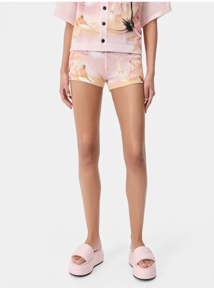 Amiri WOMEN - WOMEN'S AMIRI PARADISE CROCHET SHORT - Rosewater
