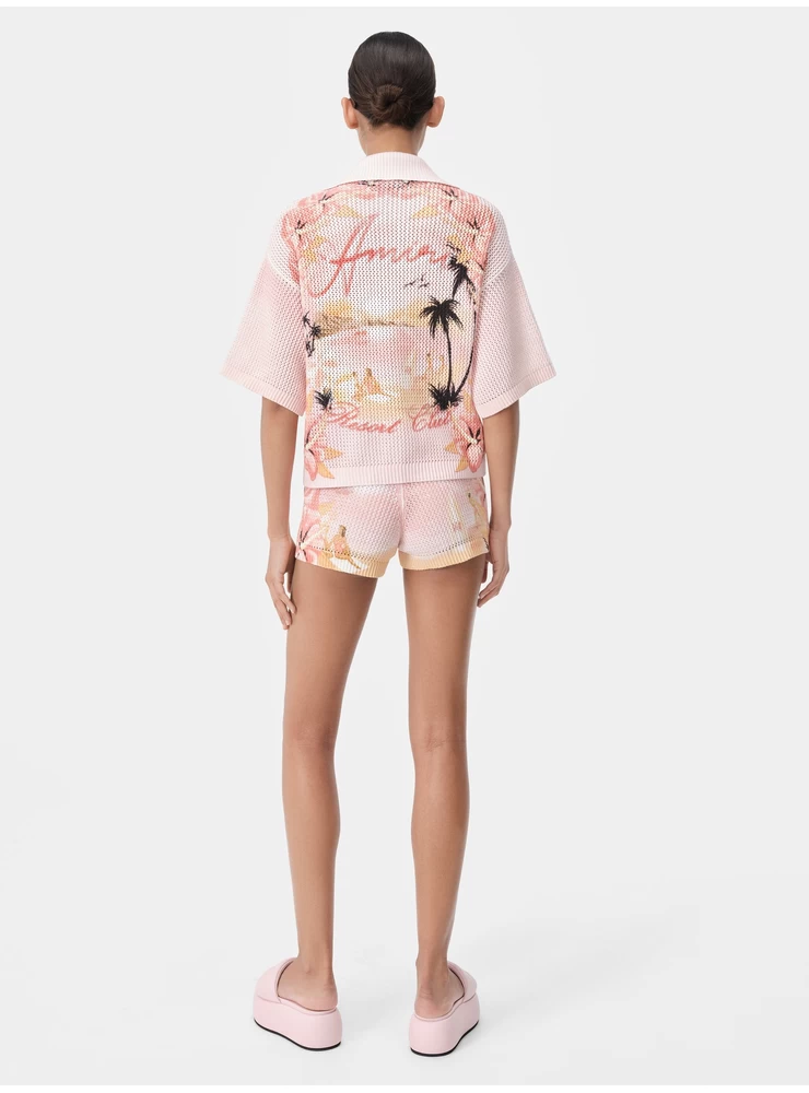 Amiri WOMEN - WOMEN'S AMIRI PARADISE CROCHET SHORT - Rosewater