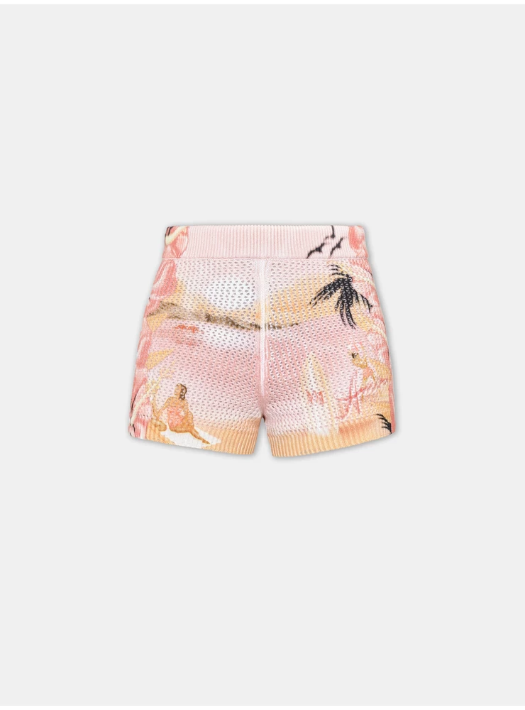 Amiri WOMEN - WOMEN'S AMIRI PARADISE CROCHET SHORT - Rosewater