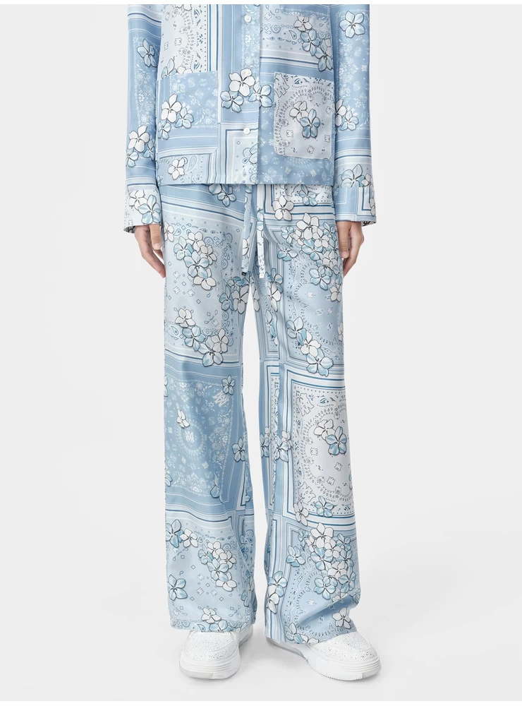 Amiri WOMEN - WOMEN'S BANDANA FLORAL PJ PANT - Cerulean