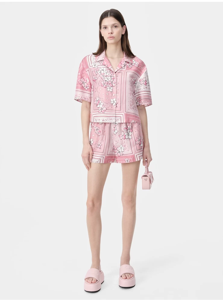 Amiri WOMEN - WOMEN'S FLORAL BANDANA BOXER SHORT - Flamingo Pink