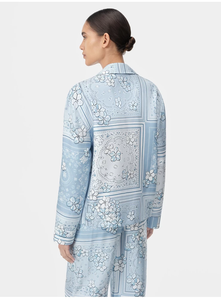 Amiri WOMEN - WOMEN'S BANDANA FLORAL PJ SHIRT - Cerulean