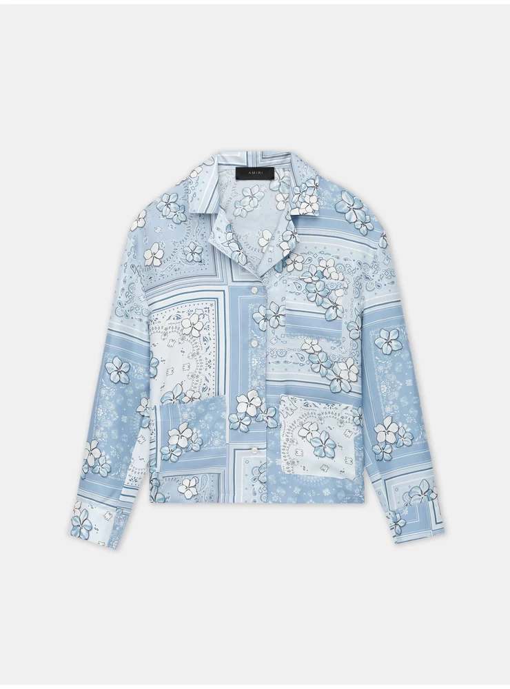 Amiri WOMEN - WOMEN'S BANDANA FLORAL PJ SHIRT - Cerulean