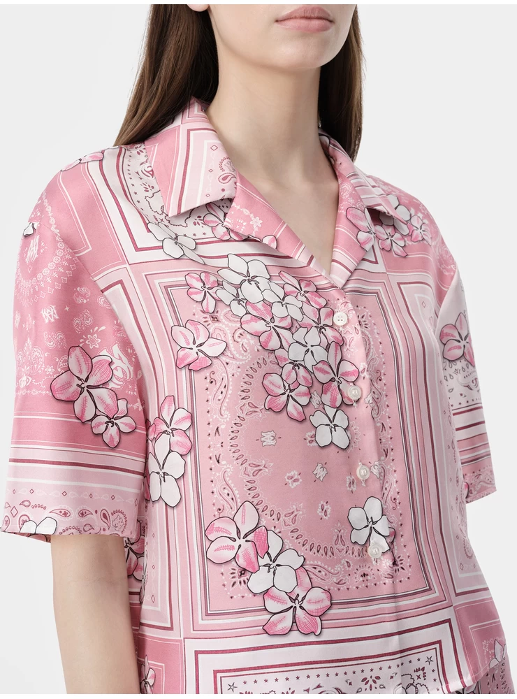 Amiri WOMEN - WOMEN'S BANDANA FLORAL SHIRT - Flamingo Pink