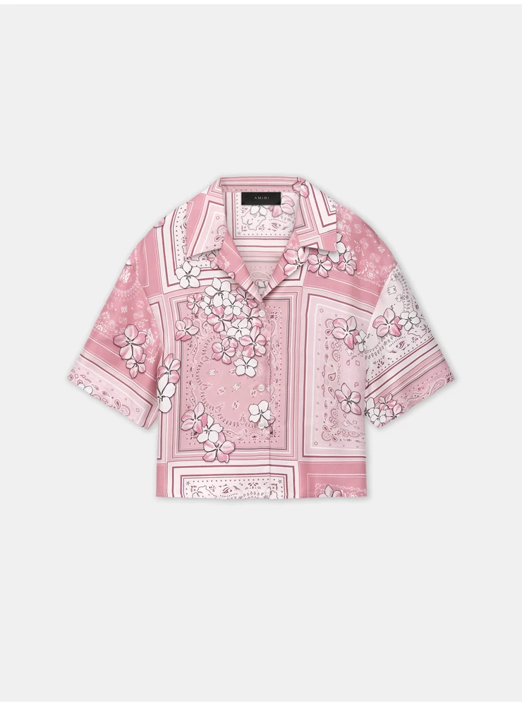 Amiri WOMEN - WOMEN'S BANDANA FLORAL SHIRT - Flamingo Pink