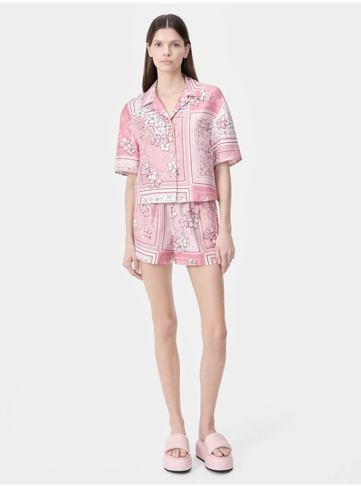 Amiri WOMEN - WOMEN'S BANDANA FLORAL SHIRT - Flamingo Pink