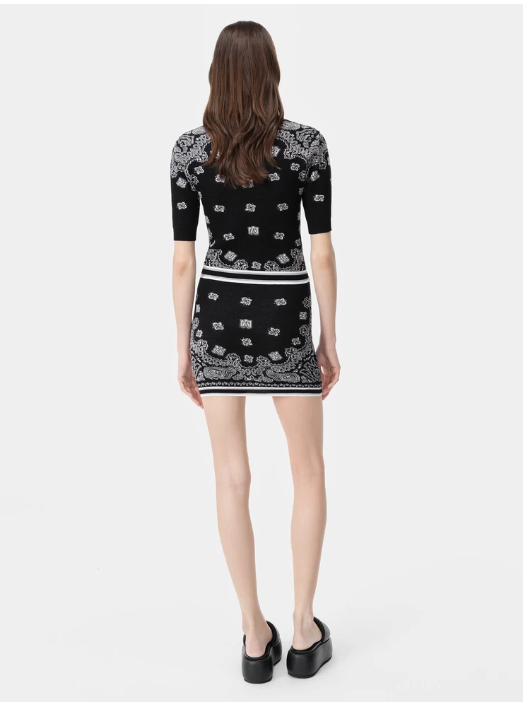 Amiri WOMEN - WOMEN'S BANDANA MINI SKIRT - Black