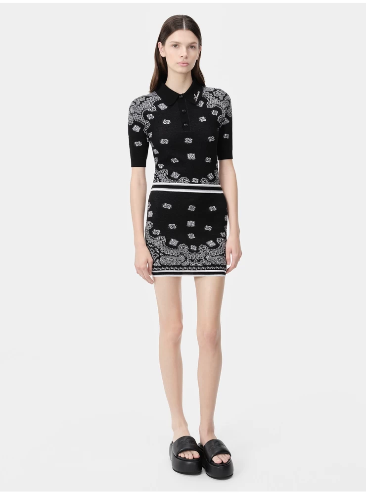 Amiri WOMEN - WOMEN'S BANDANA MINI SKIRT - Black