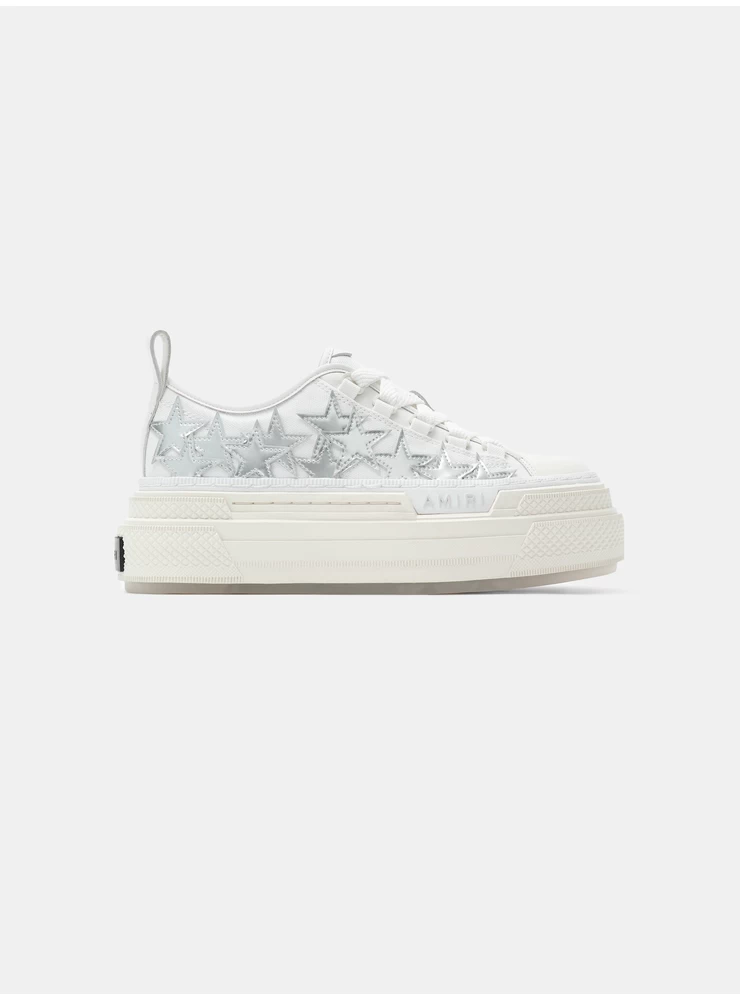 Amiri Mujer - Corte De Estrellas Con Plataforma Metálica Para Mujer - Blanco Plateado
