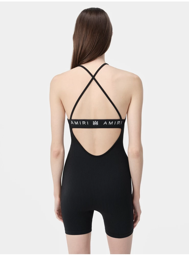 Amiri WOMEN - WOMEN'S MA RIBBED SEAMLESS ROMPER - Black