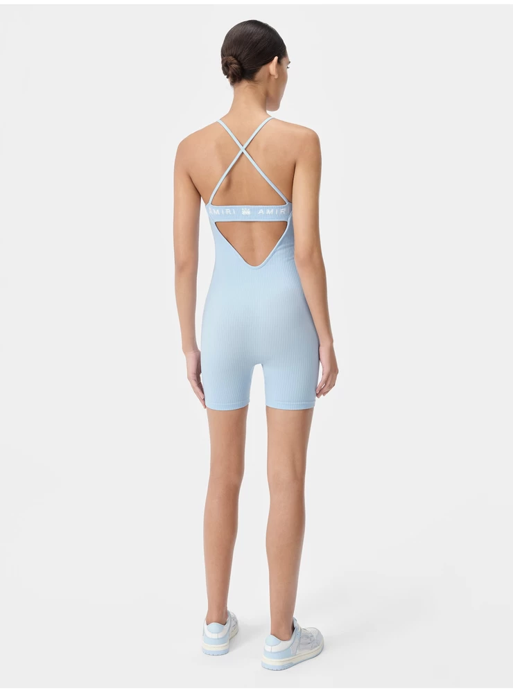 Amiri WOMEN - WOMEN'S MA RIBBED SEAMLESS ROMPER - Cerulean
