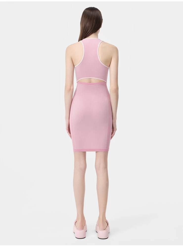 Amiri WOMEN - WOMEN'S MA SEAMLESS CUT-OUT MINI DRESS - Flamingo Pink