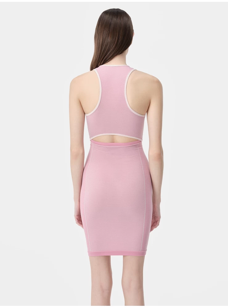 Amiri WOMEN - WOMEN'S MA SEAMLESS CUT-OUT MINI DRESS - Flamingo Pink