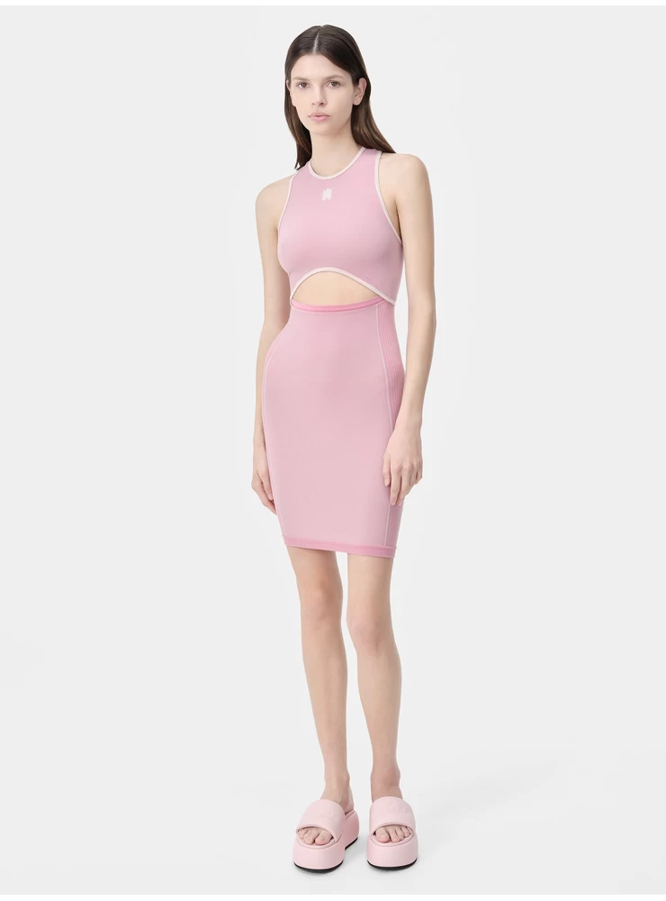 Amiri WOMEN - WOMEN'S MA SEAMLESS CUT-OUT MINI DRESS - Flamingo Pink