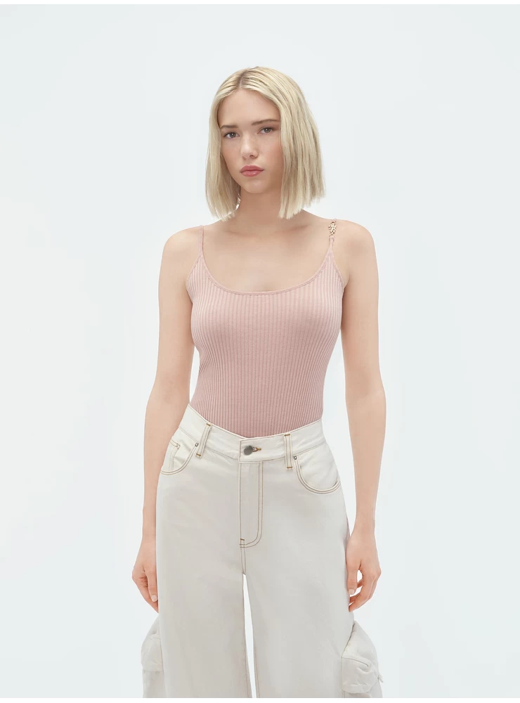 Amiri WOMEN - VERTICAL AMIRI TANK TOP - Cork