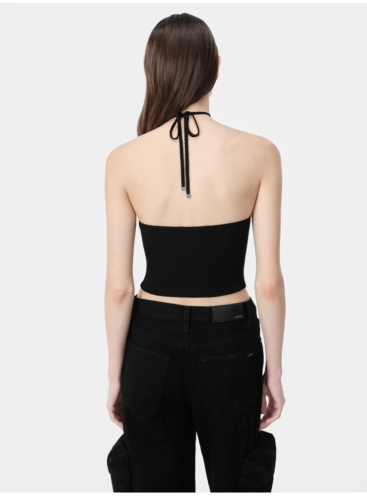 Amiri WOMEN - WOMEN'S AMIRI STACKED HALTER TOP - Black