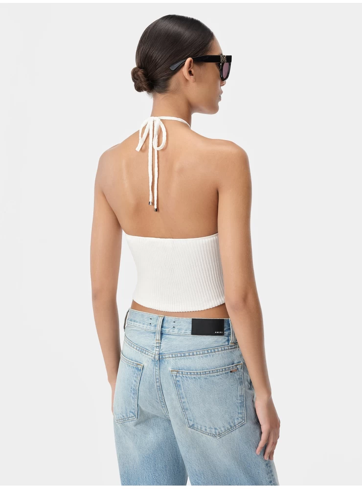 Amiri WOMEN - WOMEN'S AMIRI STACKED HALTER TOP - Alabaster
