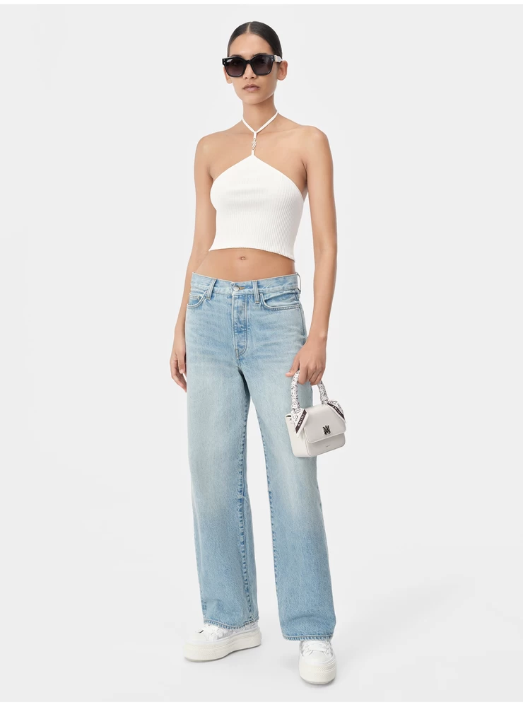 Amiri WOMEN - WOMEN'S AMIRI STACKED HALTER TOP - Alabaster