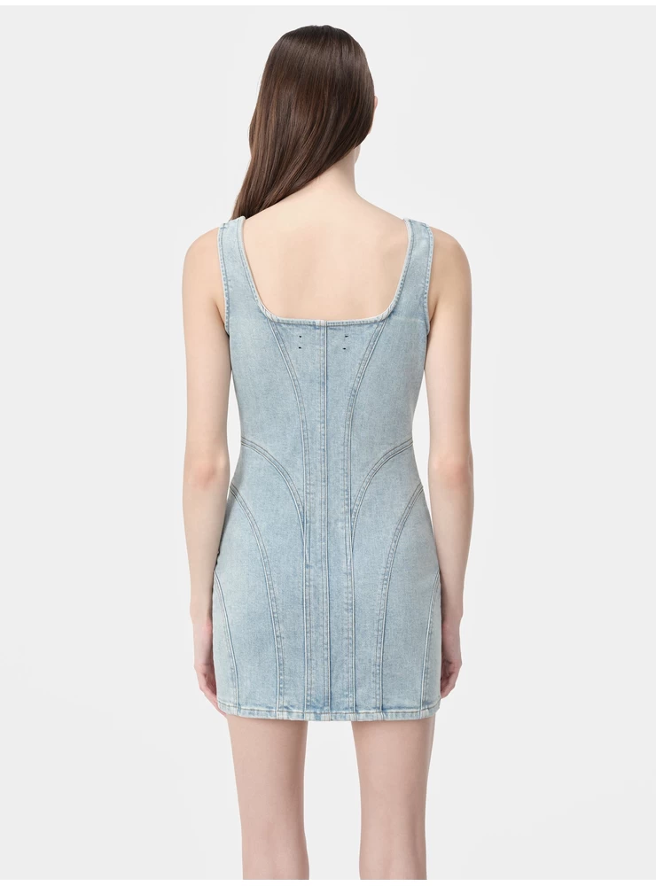 Amiri WOMEN - WOMEN'S ZIP CORSET DRESS - Light Indigo