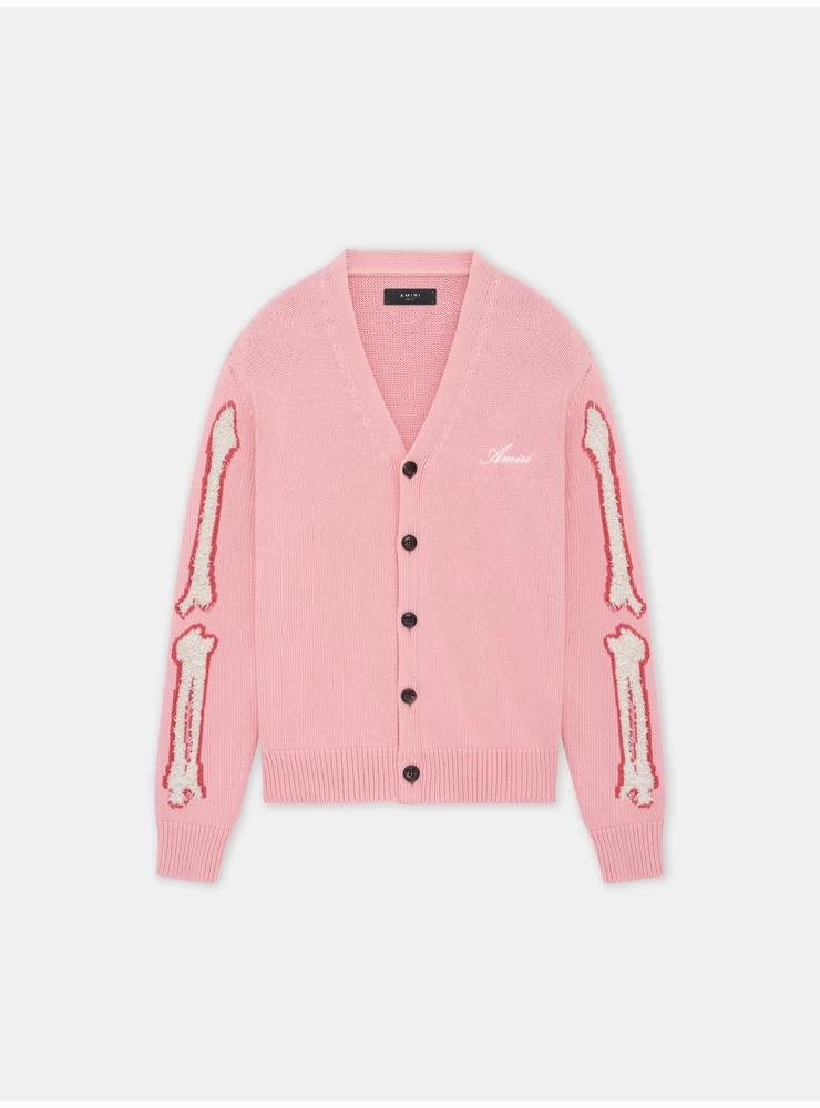 Amiri WOMEN - WOMEN'S BONES CARDIGAN - Flamingo Pink