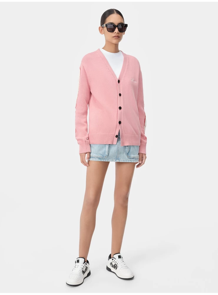 Amiri WOMEN - WOMEN'S BONES CARDIGAN - Flamingo Pink