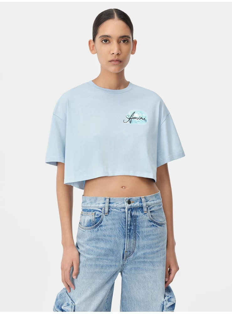 Amiri WOMEN - WOMEN'S AMIRI PARADISE AIRBRUSH TEE - Cerulean