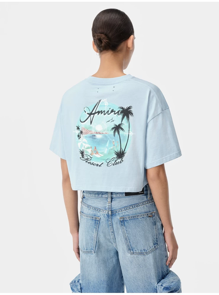 Amiri WOMEN - WOMEN'S AMIRI PARADISE AIRBRUSH TEE - Cerulean