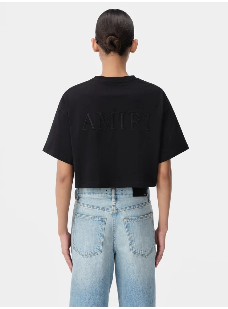 Amiri WOMEN - WOMEN'S AMIRI EMBROIDERED CROPPED TEE - Black