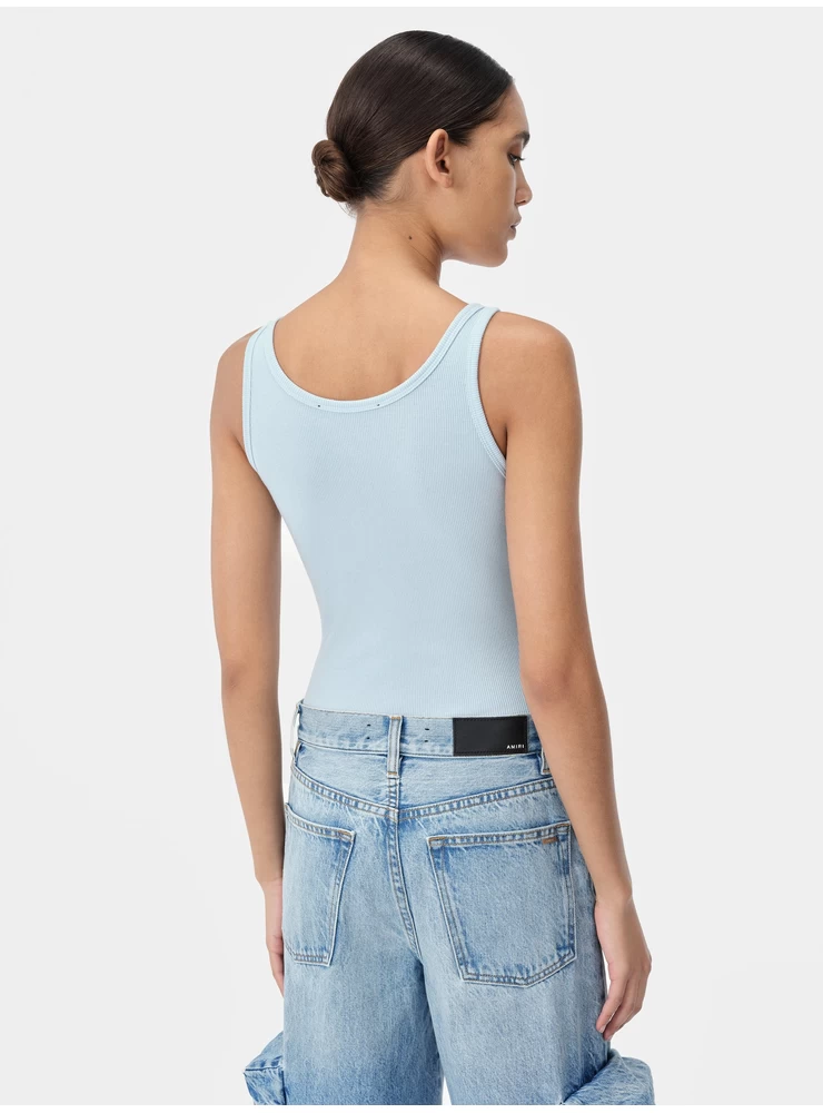 Amiri WOMEN - WOMEN'S AMIRI STACKED RIBBED TANK - Cerulean