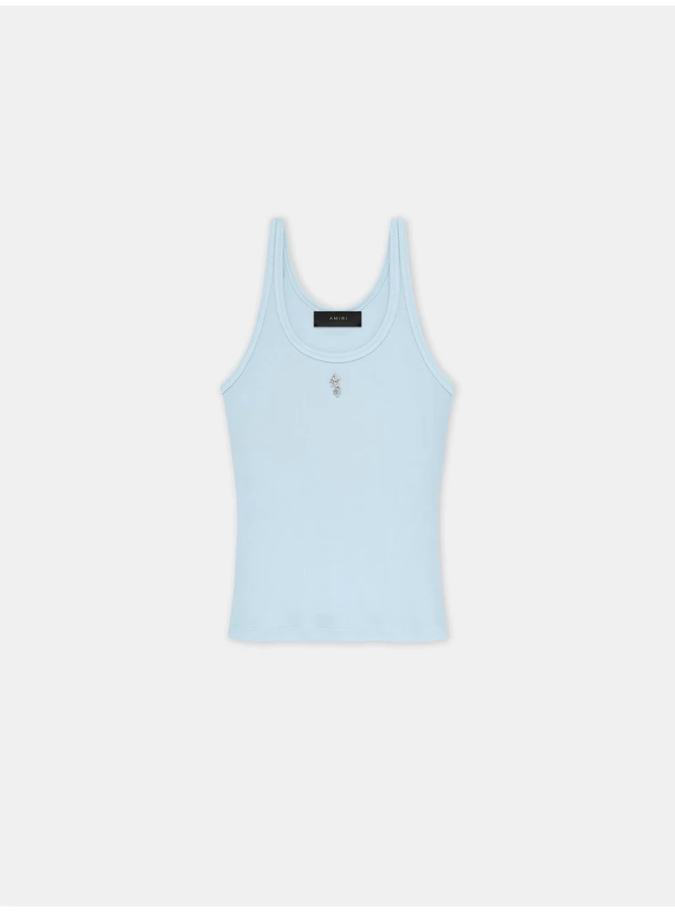 Amiri WOMEN - WOMEN'S AMIRI STACKED RIBBED TANK - Cerulean